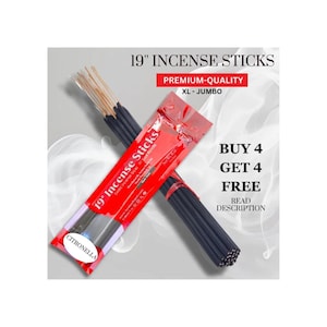 30 Jumbo 19" Scented Incense Sticks, Hand-Dipped