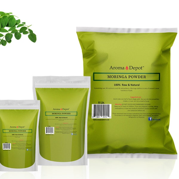 Moringa Oleifera Leaf Powder 100% Pure Natural Natural Supplement.