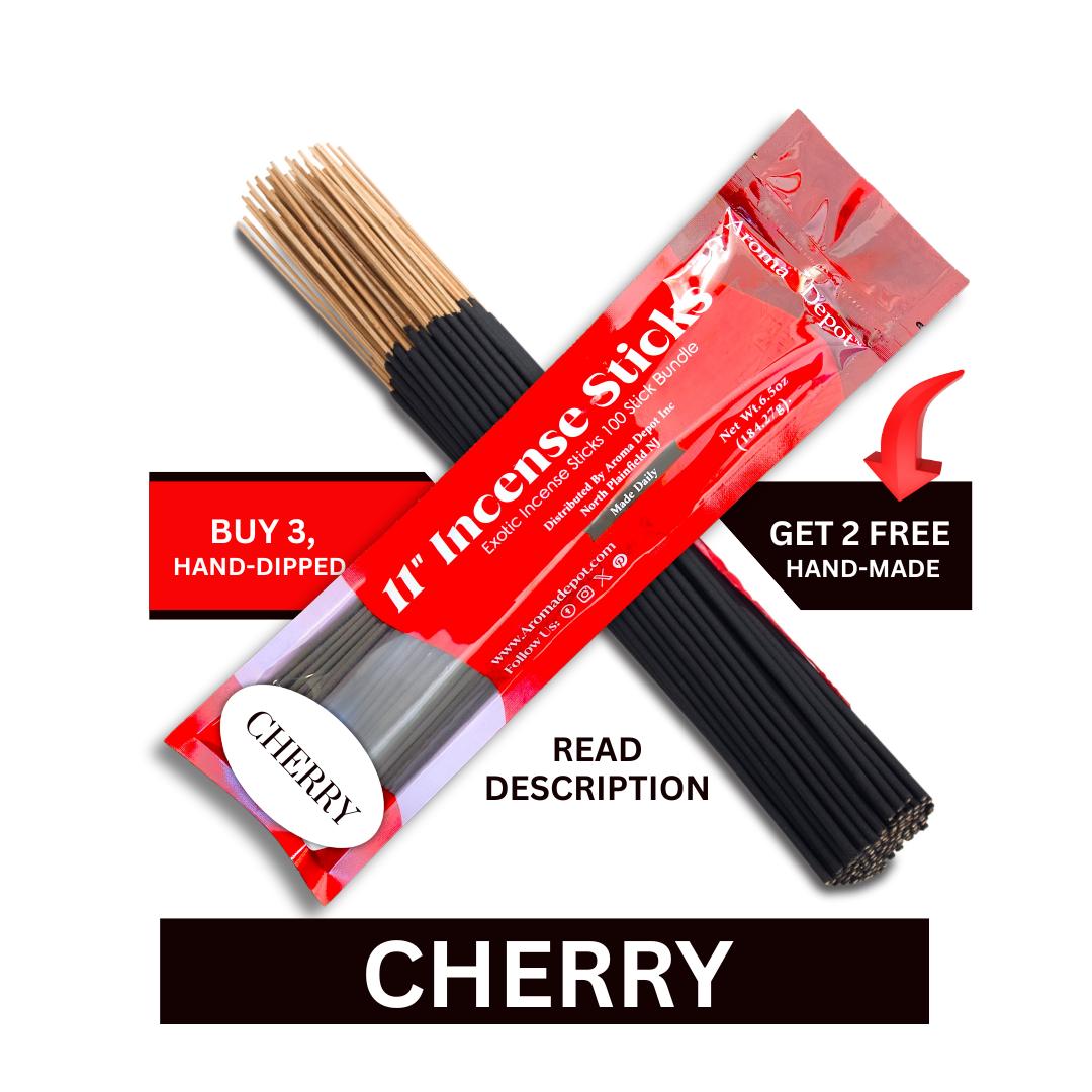 11" Cherry Incense Sticks For Meditation & Relaxation - Buy 3 Get 2 Free
