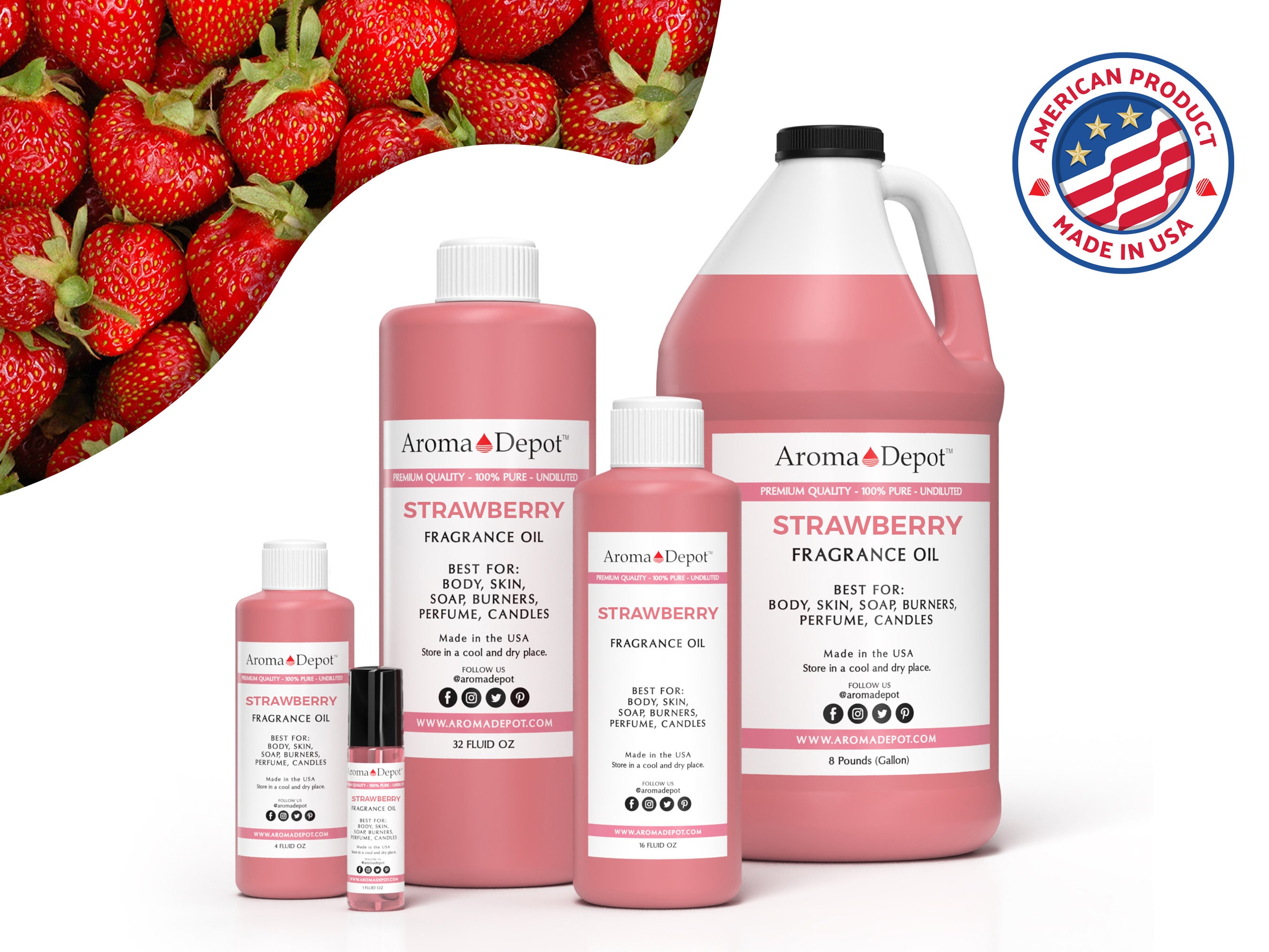 Strawberry Fragrance Oil For Birthday Soap Making Supplies, Body, Candle Making & Diffuser
