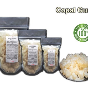 White Copal Resin 100% Natural Organic Pure Damar Gum Tear Rock Incense Aromatic Wicca Granular