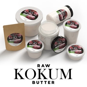 Unrefined Kokum Butter Bulk, Raw Kokum Butter Organic Natural Cold Pressed. Ideal for Face, Body and Hair. Use for Acne, Eczema. BAG Listing