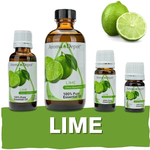 Lime Essential Oil 100% Pure Natural Therapeutic Grade, Citrus Aurantifolia, Aromatherapy, Skin, Candle Making, & Diffuser. Wholesale
