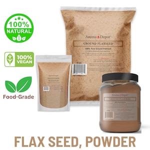Flax Seed, GROUND Brown Powder 100% Pure Natural RAW Bulk Omega-3  Flaxseed