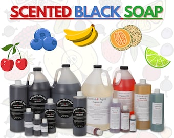Scented Liquid African Black Soap, Natural Acne & Eczema Cleanser
