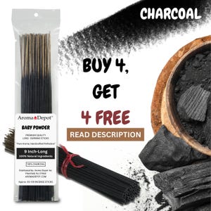 9&#39;&#39; Incense Sticks 100 Sticks - 9 Inch CHARCOAL Scented Sticks. Wholesale Scented Incense Stick. Buy 4, Get 4 FREE.