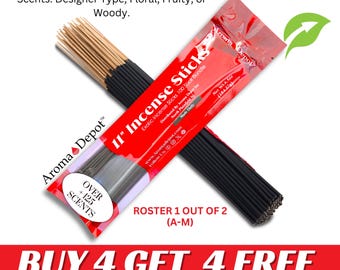 100 Sticks 11&#39;&#39; Incense Sticks 11 Inch Scented Sticks, Handmade, Hand Dipped Natural Variety, WHOLESALE, Meditation. Buy 4, Get 4 Free.