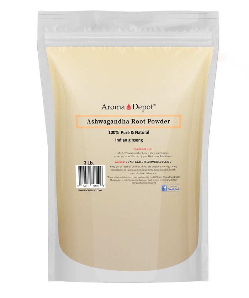 Ashwagandha Root Powder Withania Somnifera | Raw, Vegan, Non-GMO, Gluten Free | Origin - India 3 lb. Pouch