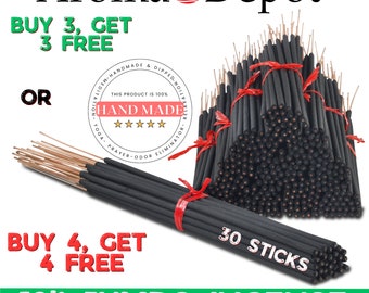 30 Jumbo Incense Sticks 19"  Charcoal Handmade & Dipped In Scented Fragrance Oils Buy 3 Get 3 FREE or Buy 4 Get 4 FREE