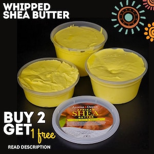 Whipped Shea Butter Unscented Shea Body Butter Handmade I Moisturizer for Glowing Skin, Face, Hair & Body. 100% Pure African Shea Butter.
