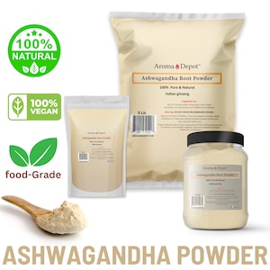 Ashwagandha Root Powder Withania Somnifera | Raw, Vegan, Non-GMO, Gluten Free | Origin - India bild 1