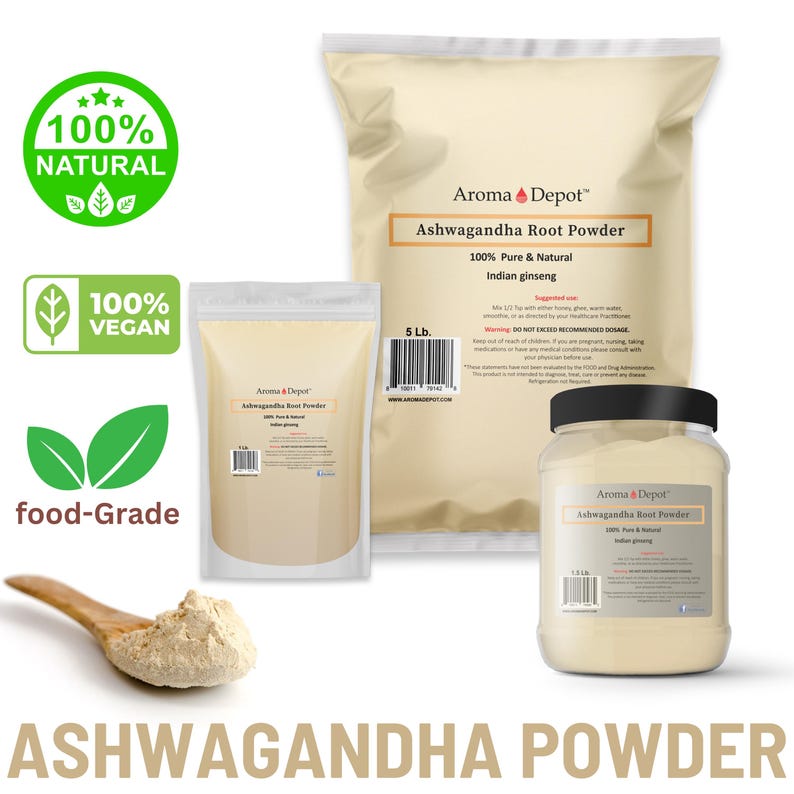 Ashwagandha Root Powder Withania Somnifera | Raw, Vegan, Non-GMO, Gluten Free | Origin - India bild 1