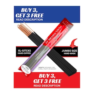 19" Jumbo Incense Sticks – Hand-Dipped, 30 Sticks