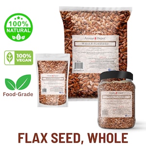 Flax Seed, Whole (Linum usitatissimum) Brown Flaxseed 100% Raw Natural Bulk