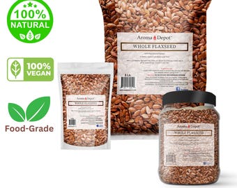 Flax Seed, Whole (Linum usitatissimum) Brown Flaxseed 100% Raw Natural Bulk