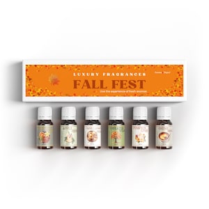 Herbst Fest 6er Pack Set - 10ml. Duftöl für Geburtstagsseifenherstellung, Körper, Kerzenherstellung, Parfüm, Herstellung & Diffusor.