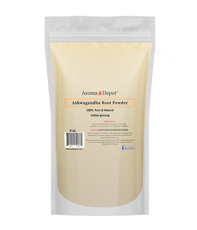 Ashwagandha Root Powder Withania Somnifera | Raw, Vegan, Non-GMO, Gluten Free | Origin - India 8 oz. Pouch