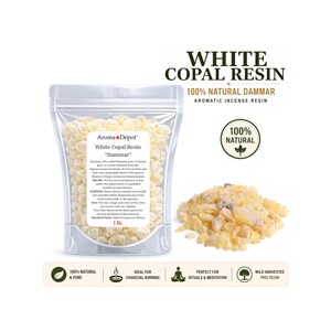 1 lb. White Copal Resin Incense Dammar Gum Natural Aromatic Tears for Charcoal