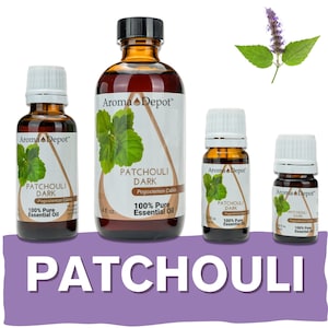 Patchouli Essential Oil (Dark) 100% Pure Natural Therapeutic Grade, Pogostemon cablin, Aromatherapy, Skin, Candle Making & Diffuser. Bulk
