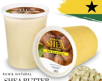 African Shea Butter Organic 32 oz. Raw Bulk UnrefinedPure Natural Virgin From Ghana. Great For Skin, Face & Hair. 2 lb. CONTAINER