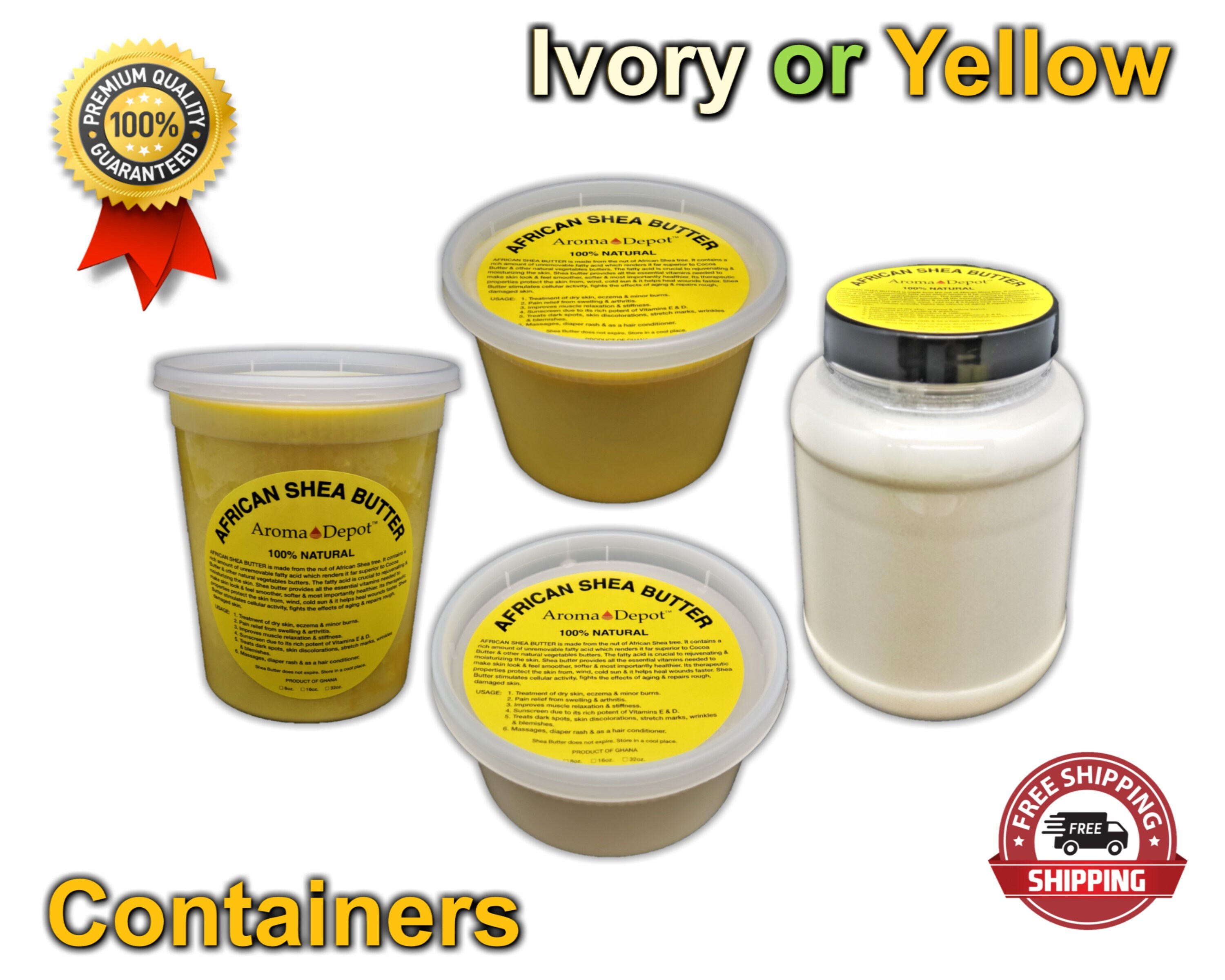 100Pure Organic African Shea Butter Raw Unrefined Containers. Etsy