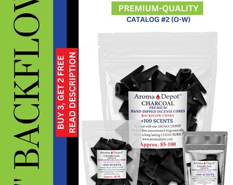 2" Backflow Charcoal Incense Cones – +100 Scents