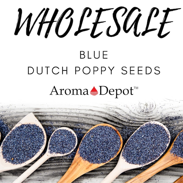 Dutch Blue Poppy Seeds Wholesale 100% Pure Premium Bulk l Culinary Poppy Seed for Baking, Cakes, & Food Arrangements.