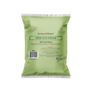 May include: A green bag of Neem Leaf Powder, 100% Raw & Natural, with a label that says "Aroma Depot" and "5 Lb.".