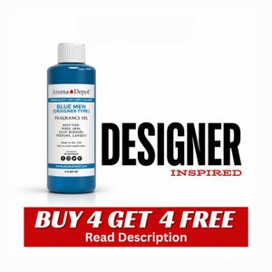 4 oz Men's Designer Inspired Fragrance Oil, Perfume, Candle, Soap & Diffuser - Buy 4 get 4 Free