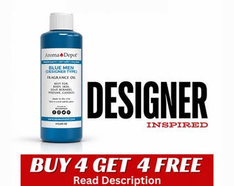 4 oz Men's Designer Inspired Fragrance Oil, Perfume, Candle, Soap & Diffuser - Buy 4 get 4 Free