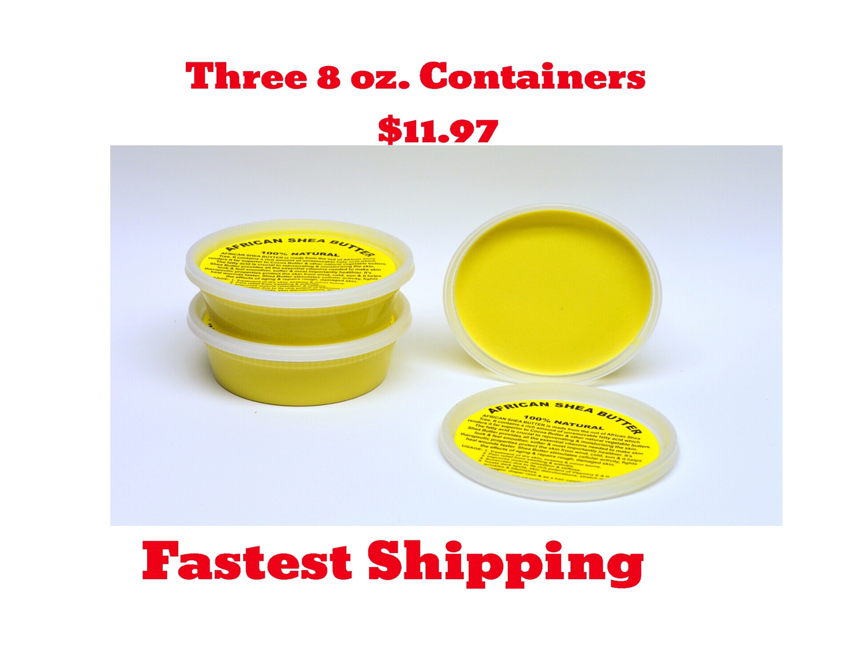 Shea Butter 3 8 oz Containers African Raw Unrefined Ivory Etsy