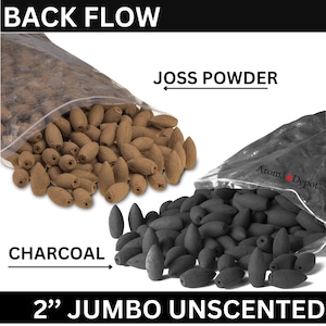 JUMBO 2&#39;&#39; Unscented Incense Cones, Natural Joss Powder Incense. Wholesale For Incense Waterfall Burner. Great for DIY Incense Making.
