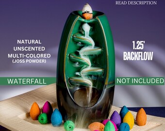 Unscented Charcoal Backflow Incense Cones, Multi-Colored (1.25 inch)