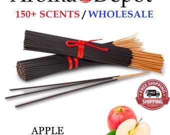 Apple Incense Sticks 11" Handmade, Hand Dipped Natural Variety, BULK Scented, Meditation
