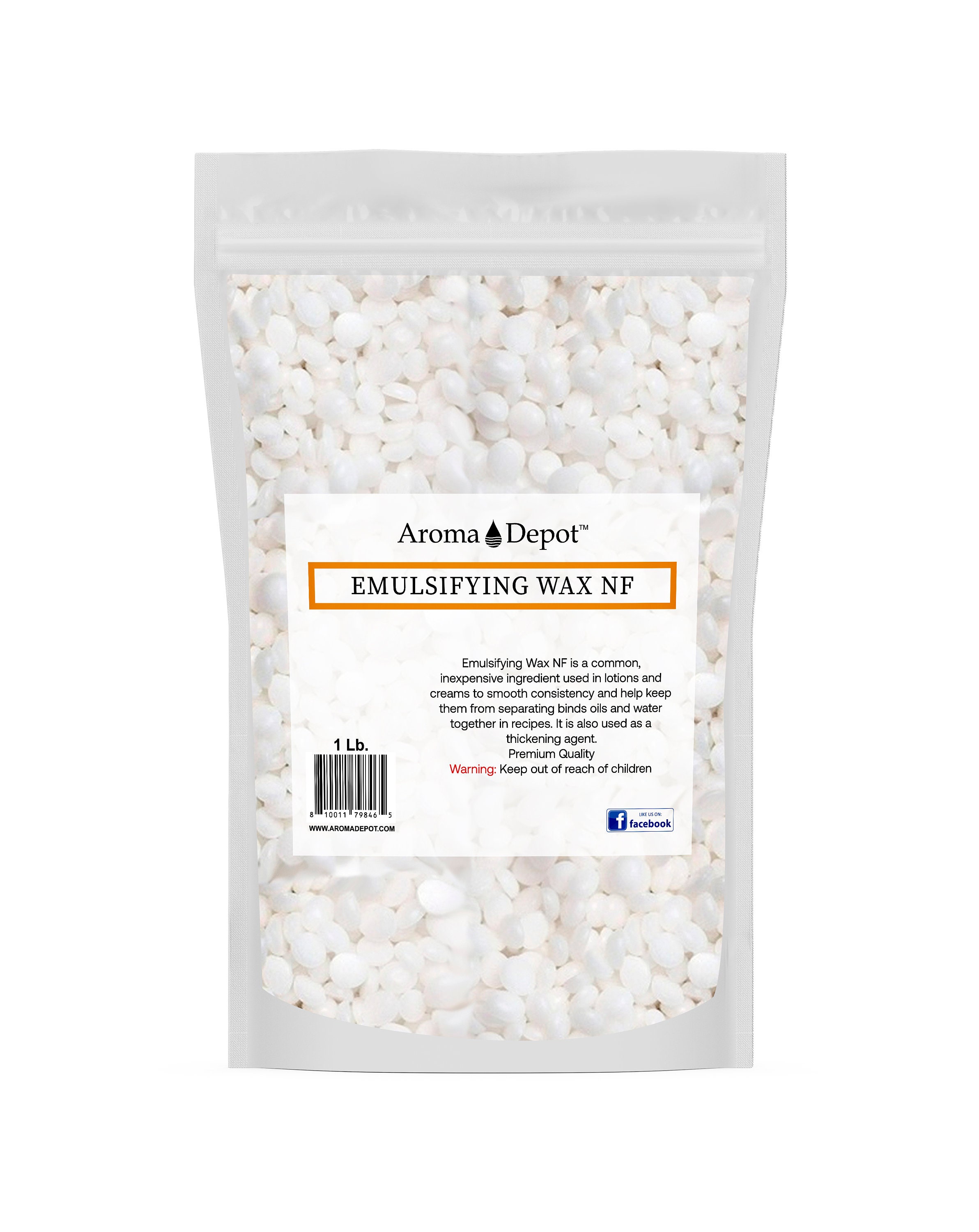 16 OZ / 1 LBS EMULSIFYING WAX NF POLYSORBATE 60 PURE POLAWAX 100% PURE  Vegetable Derived Non-toxic 100% Wax pellets