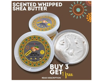 Scented Whipped Shea Body Butter, Natural Moisturizer (8oz) - Buy 3, get 1 free