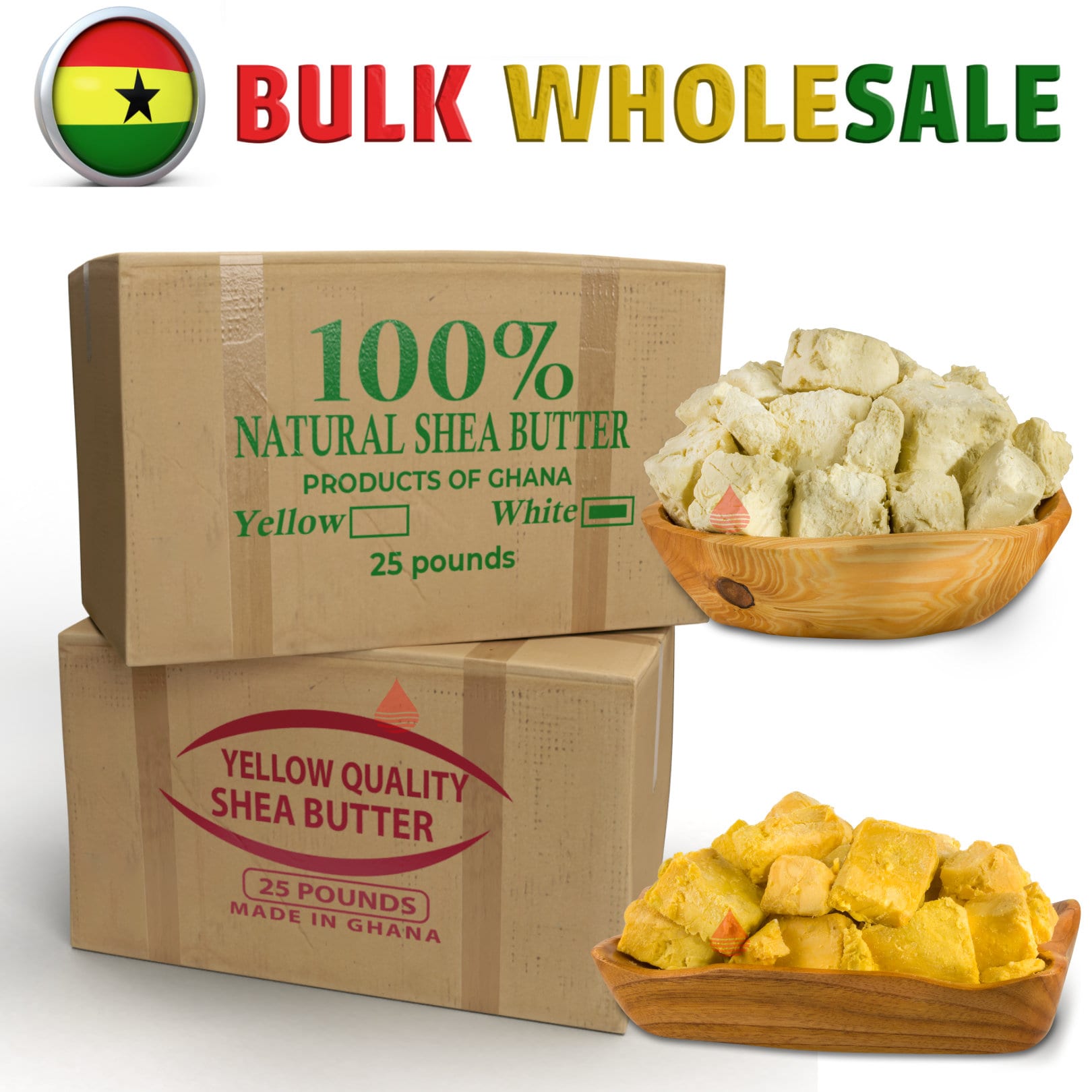 10 lbs Raw African Shea Butter 100% Organic Unrefined Natural Bulk  Wholesale