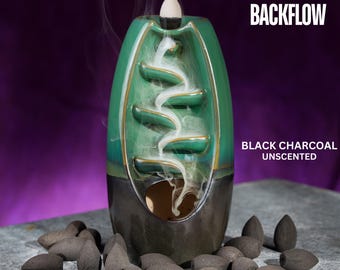 Black Backflow Incense Cones, Unscented Charcoal, 1.25" Bulk