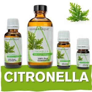 Citronella Essential Oil 100% Pure Natural Therapeutic Grade, Cymbopogon winterianus, Aromatherapy, Skin, Candle Making, & Diffuser. Bulk