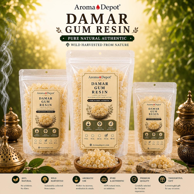 White Copal Resin Incense Dammar Gum Natural Aromatic Tears for Charcoal immagine 2