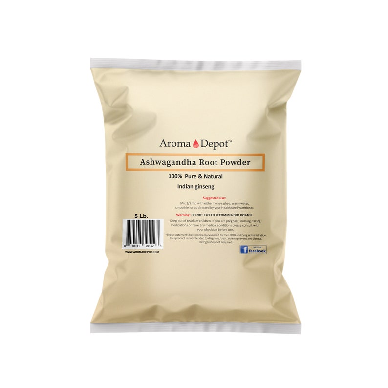 Ashwagandha Root Powder Withania Somnifera | Raw, Vegan, Non-GMO, Gluten Free | Origin - India 5 lb. Bag
