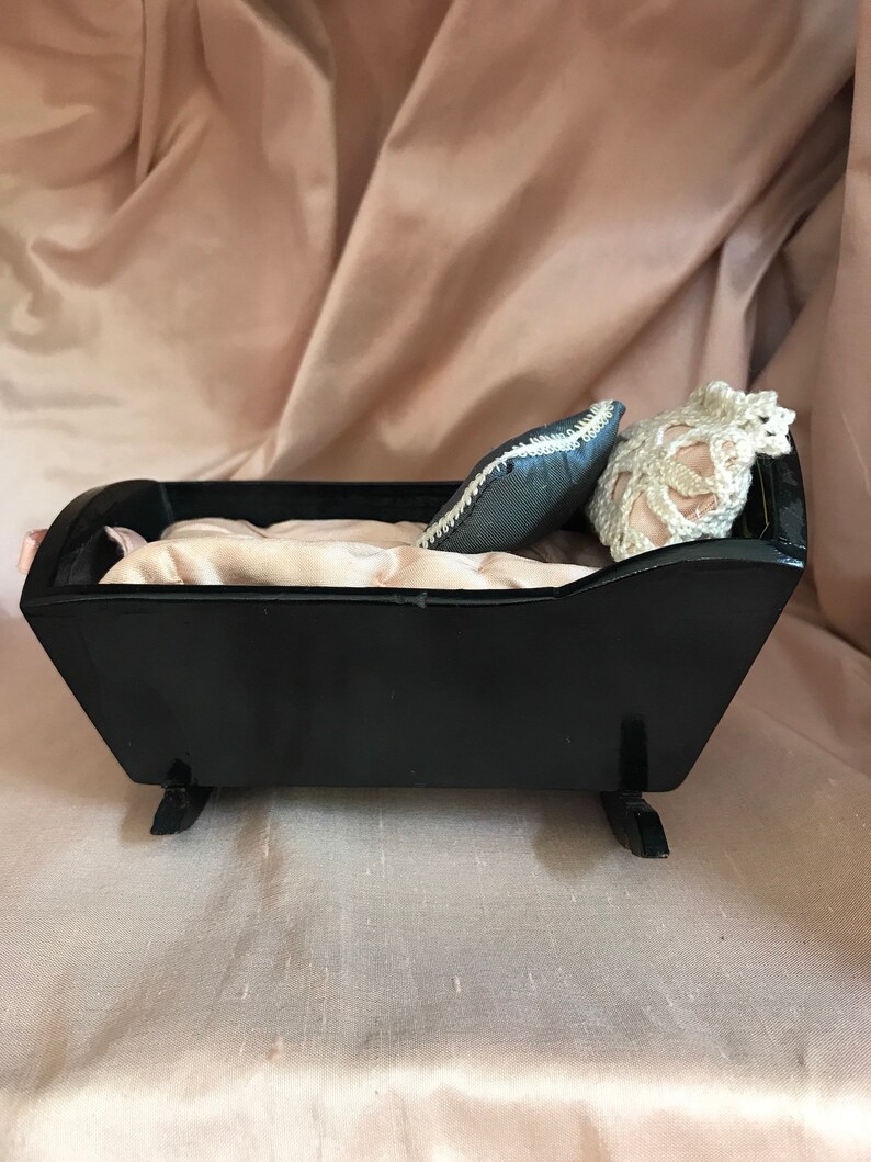 Vintage Dollhouse Baby Crib Furniture miniature 112 scale Etsy