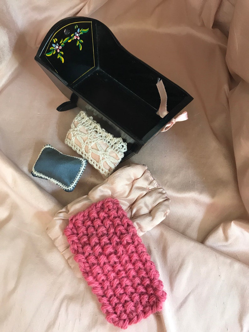 Vintage Dollhouse Baby Crib Furniture miniature 112 scale Etsy