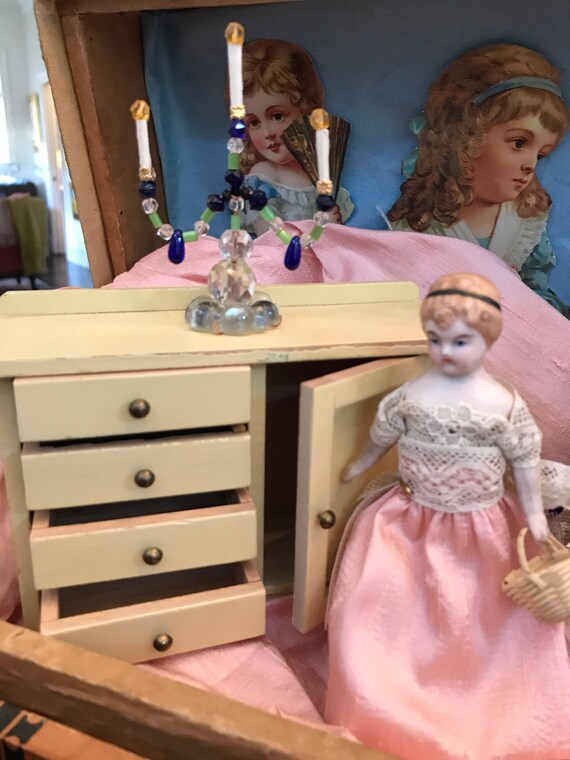 German Antique Dollhouse Dresser 1 12 Scale Etsy