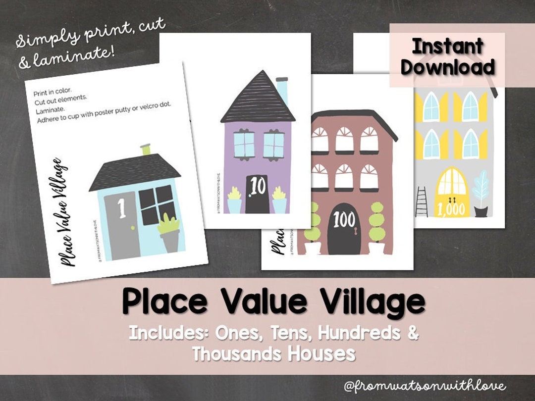Place Value Village | Homeschool Printable | Math Manipulatives ...