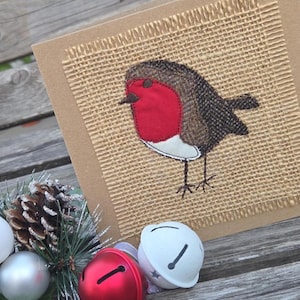 Unique handmade robin card