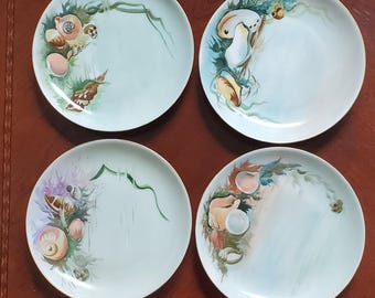 Set of 4 Tiffany and Co. Mrs. Delanys Flowers Dessert Plates