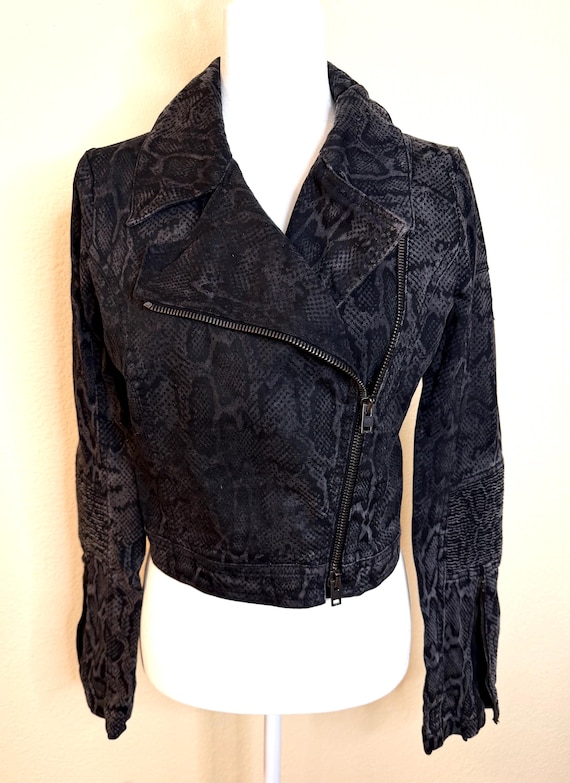 Stella McCartney, Stella McCartney Snakeskin Print Moto Jacket – Made in Italy – Size IT 42 (Size 6)