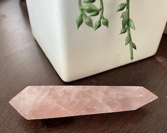 4" Double Terminated Rose Quartz Wand