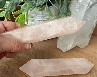 Double Terminated Rose Quartz Wands